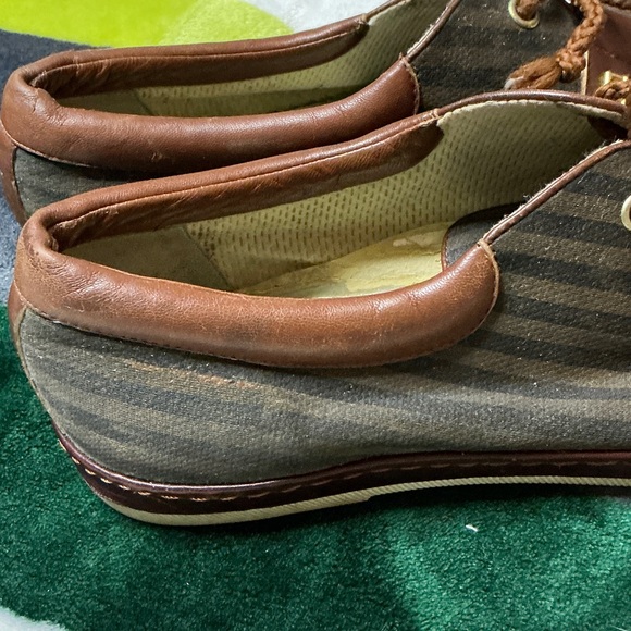 Fendi Brown and Gray Striped Boat Shoes - Picture 7 of 11